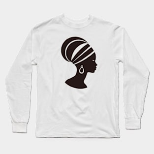 AFRICAN WOMAN LOGO WITH STRIPES Long Sleeve T-Shirt